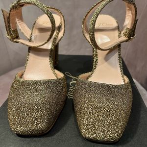J Crew Collection Vicky Pump 8.5 gold lurex